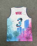 Maillot de Basket #3 Wade Miami heat Hip hop basketball print